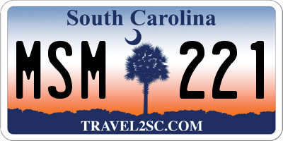 SC license plate MSM221