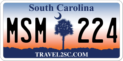SC license plate MSM224