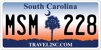 SC license plate MSM228