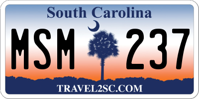 SC license plate MSM237