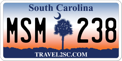 SC license plate MSM238