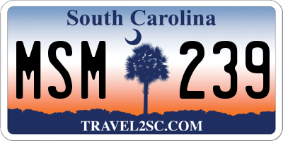 SC license plate MSM239