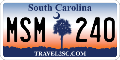 SC license plate MSM240