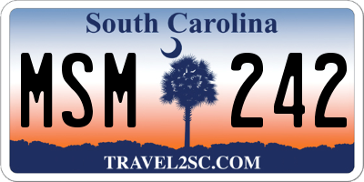 SC license plate MSM242