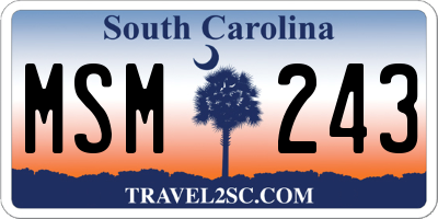SC license plate MSM243