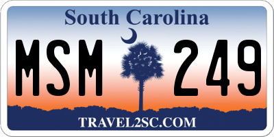 SC license plate MSM249