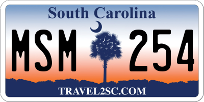 SC license plate MSM254
