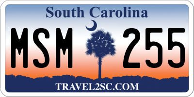 SC license plate MSM255