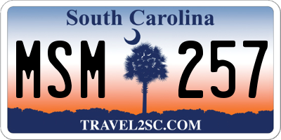 SC license plate MSM257