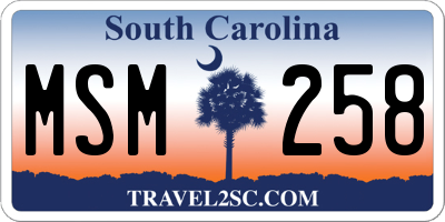 SC license plate MSM258