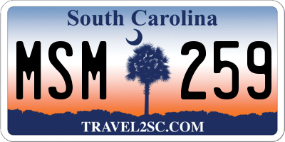 SC license plate MSM259