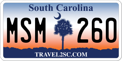 SC license plate MSM260