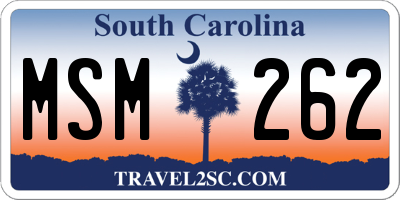 SC license plate MSM262