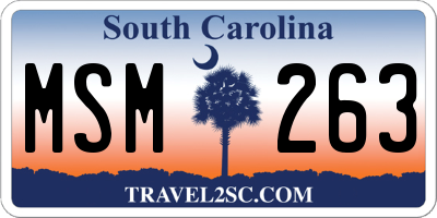SC license plate MSM263