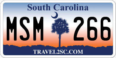SC license plate MSM266