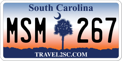 SC license plate MSM267