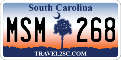 SC license plate MSM268