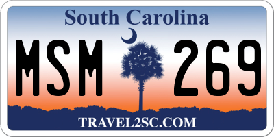 SC license plate MSM269