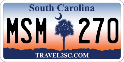 SC license plate MSM270