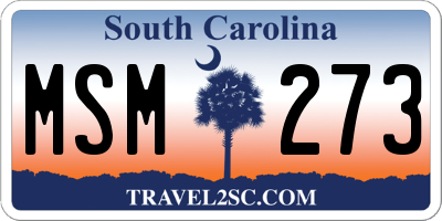 SC license plate MSM273