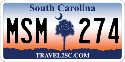 SC license plate MSM274