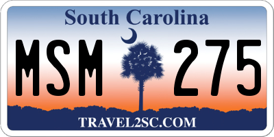 SC license plate MSM275