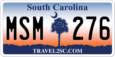 SC license plate MSM276