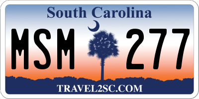 SC license plate MSM277