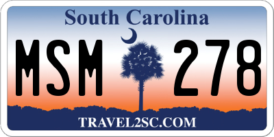 SC license plate MSM278