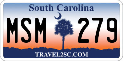 SC license plate MSM279