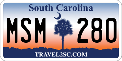 SC license plate MSM280