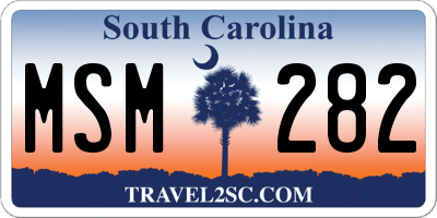 SC license plate MSM282