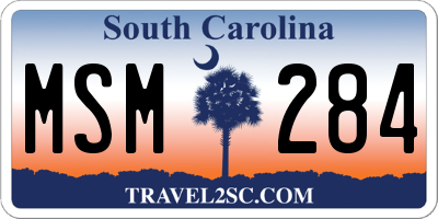 SC license plate MSM284