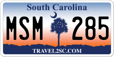 SC license plate MSM285