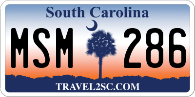 SC license plate MSM286