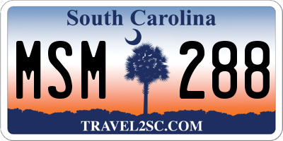 SC license plate MSM288
