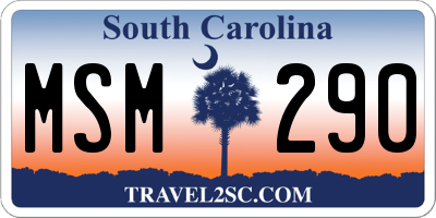 SC license plate MSM290