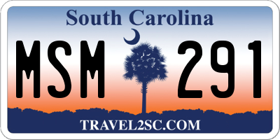 SC license plate MSM291