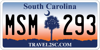 SC license plate MSM293