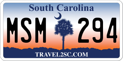 SC license plate MSM294