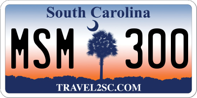 SC license plate MSM300
