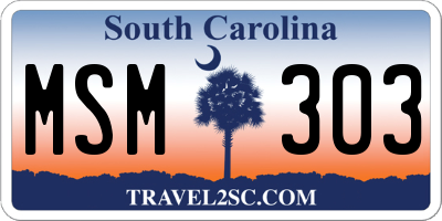 SC license plate MSM303