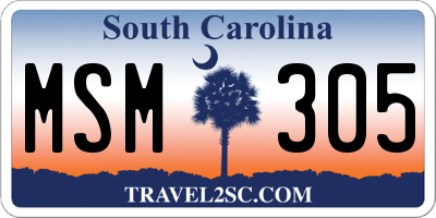SC license plate MSM305