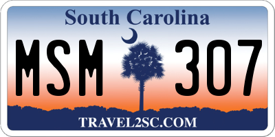 SC license plate MSM307