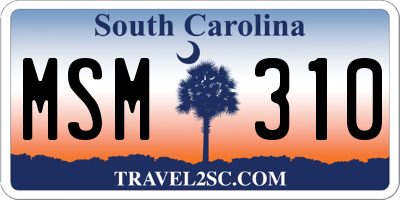 SC license plate MSM310