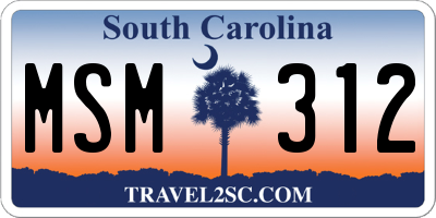 SC license plate MSM312