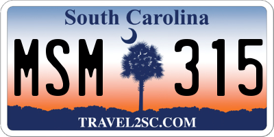 SC license plate MSM315