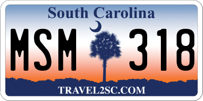 SC license plate MSM318