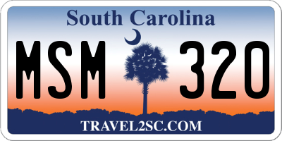 SC license plate MSM320