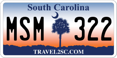 SC license plate MSM322